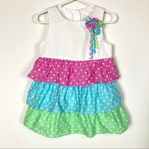 Sophie Rose Girl's Sleeveless Three Tier Top w/ Polka Dots Size 4T